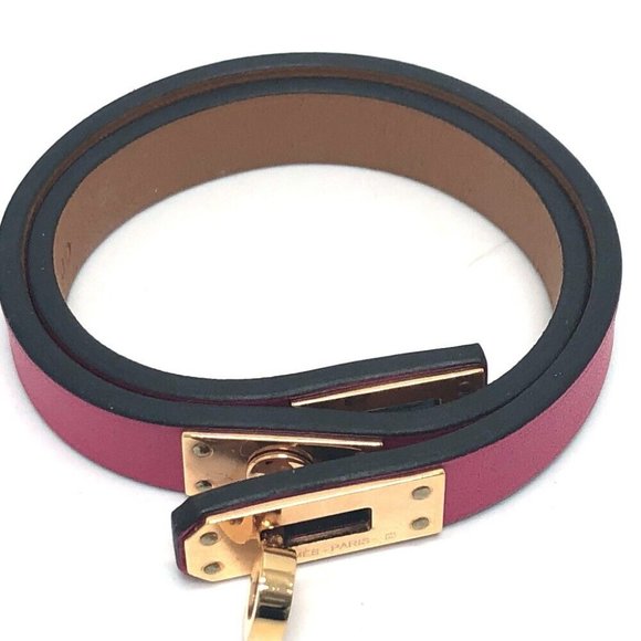 HERMES Mini Kelly Double Tour Fashion Accessories Bracelet Swift Pink Based - Picture 6 of 10